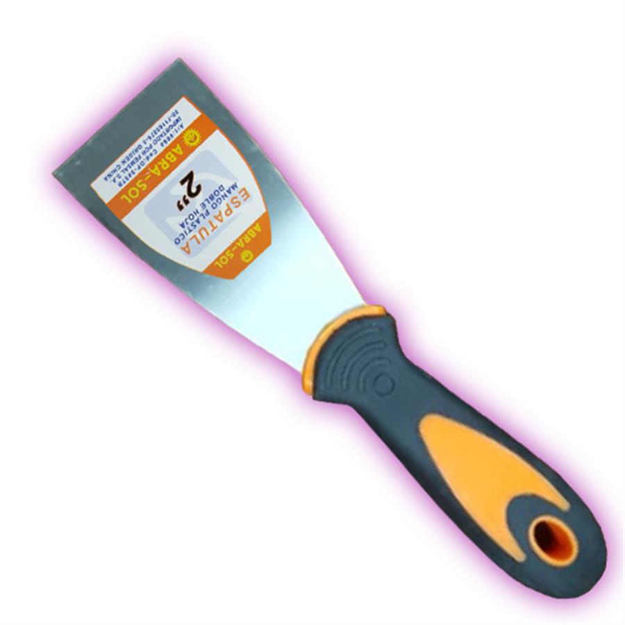 ESPATULA 2" LAMINA DE ACERO MANGO PLASTICO Y GOMA