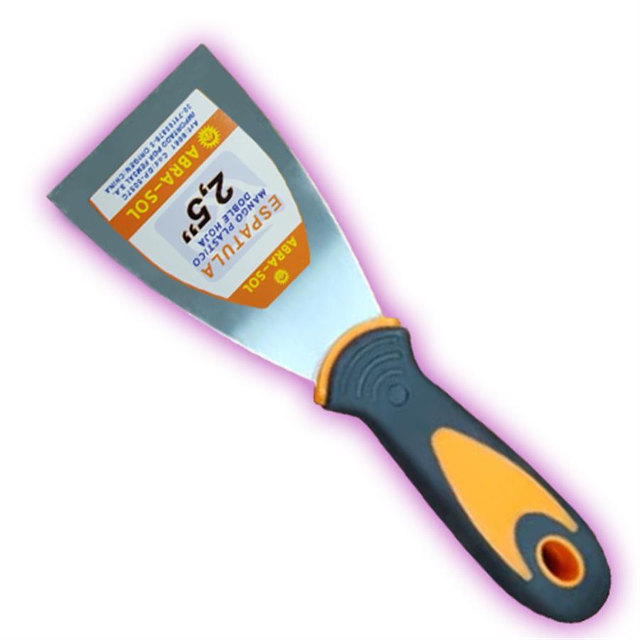ESPATULA 2,5" LAMINA DE AC. MANGO PLASTICO Y GOMA