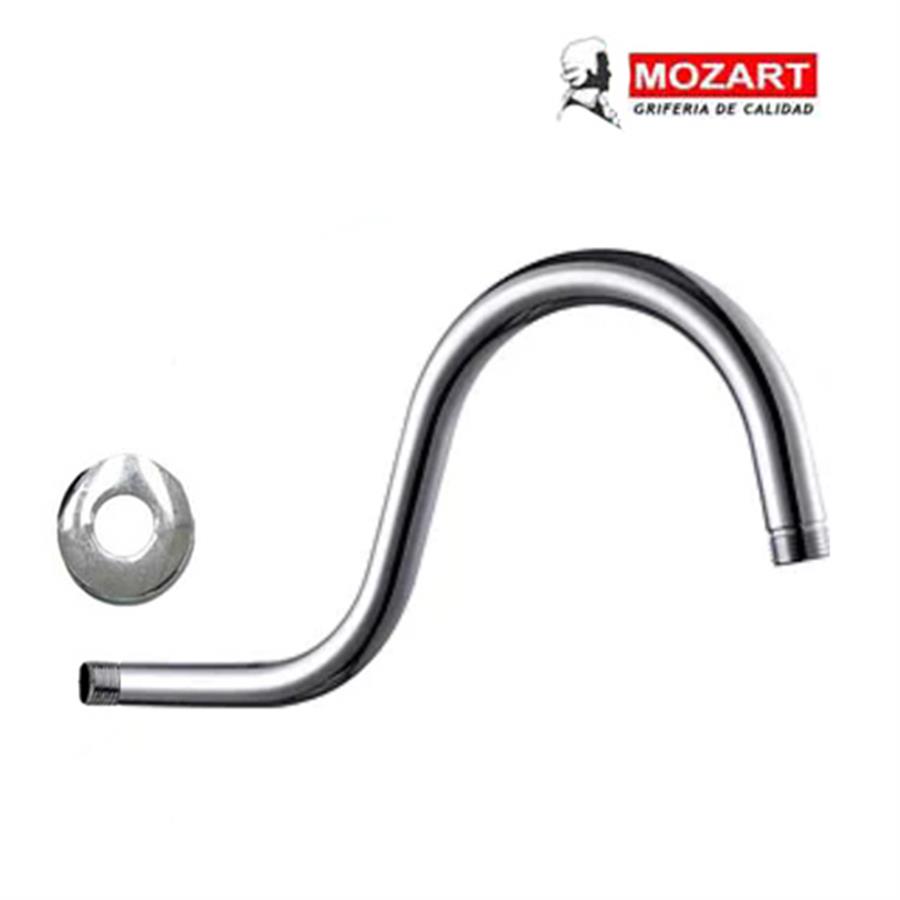 BRAZO P/LLUVIA METAL 40CM ROSETA CURVO ALTO